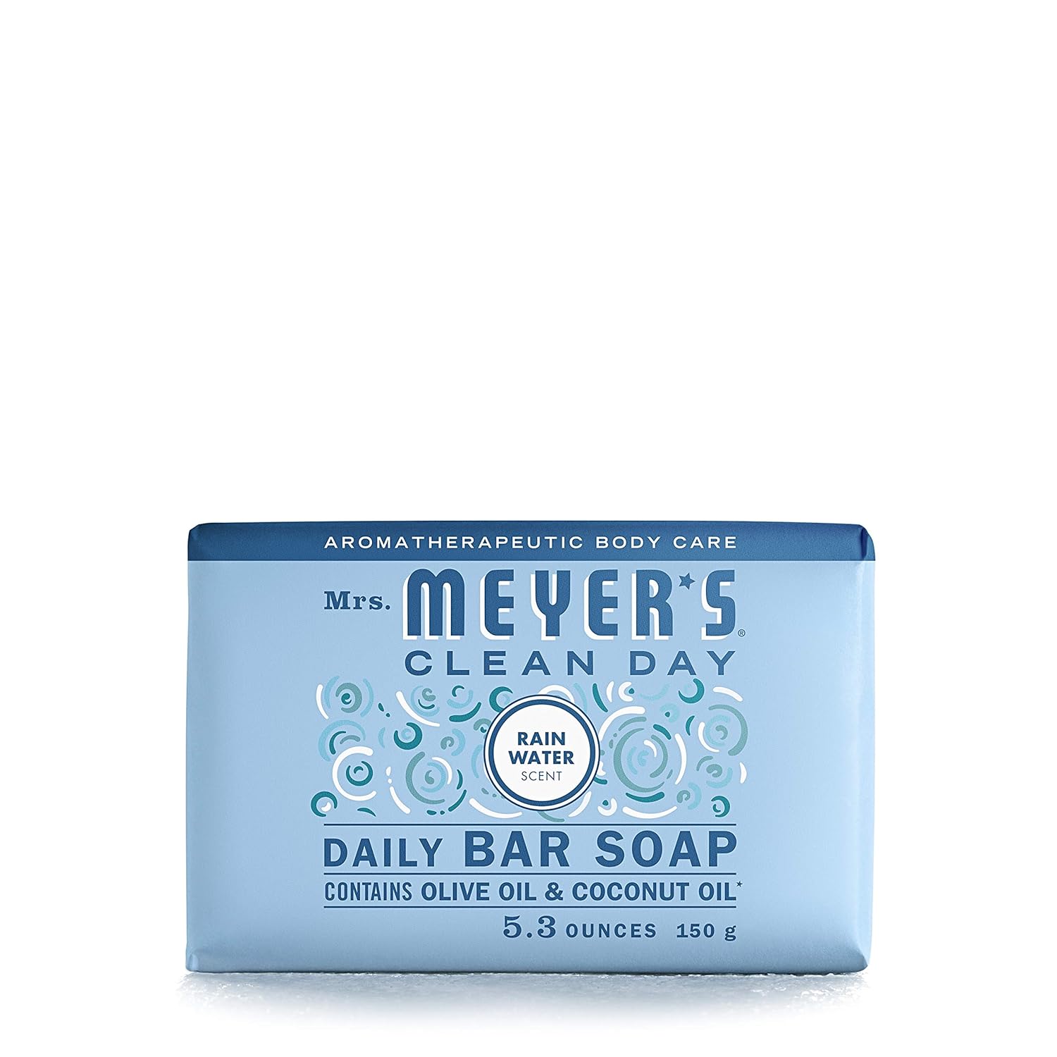 MRS. MEYER’S CLEAN DAY Bar Soap, Use as Body Wash or Hand Soap, Made with Essential Oils, Rain Water, 5.3 oz, 1 Bar