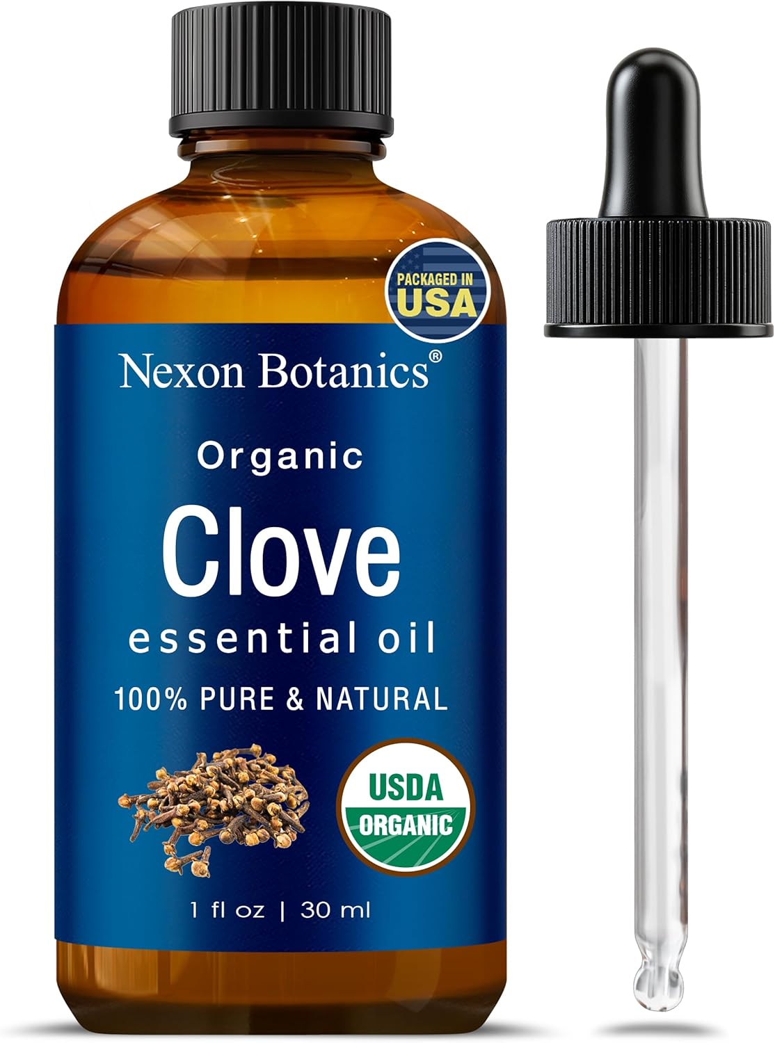 Organic Clove Essential Oil 30 ml – Pure, Natural, Undiluted for Toothache, Sore Muscles, Skin & Hair Care – Soothing Clove Bud Essential Oil – Nexon Botanics