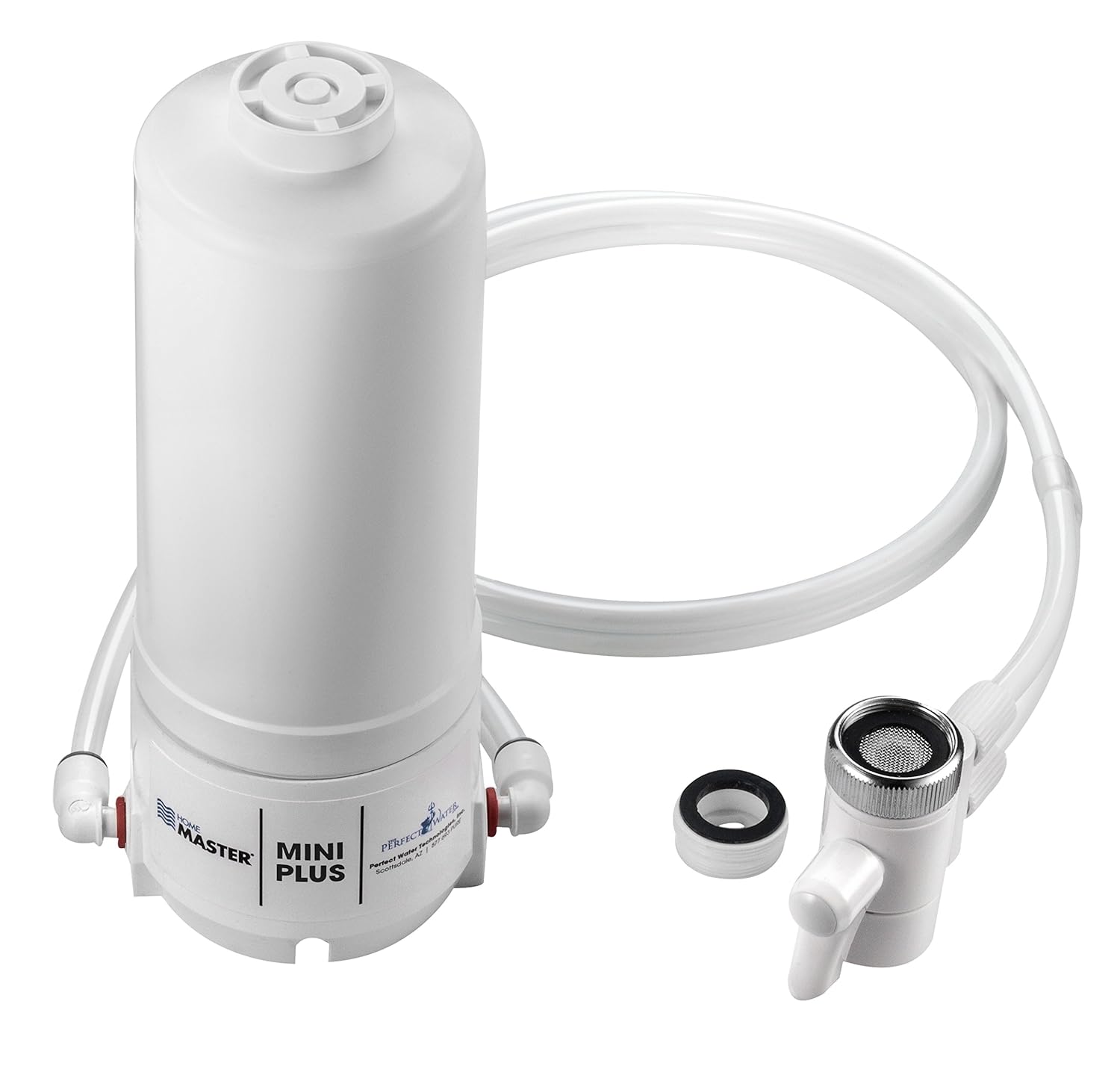 Home Master HM-MINI-Plus Countertop Faucet Filter, 750 Gallons Replaceable Filter, 1 Micron Absolute, NSF Certified Filter, Removes Lead, Chlorine, Chemicals, VOCs, TTHMs & More, Made in USA