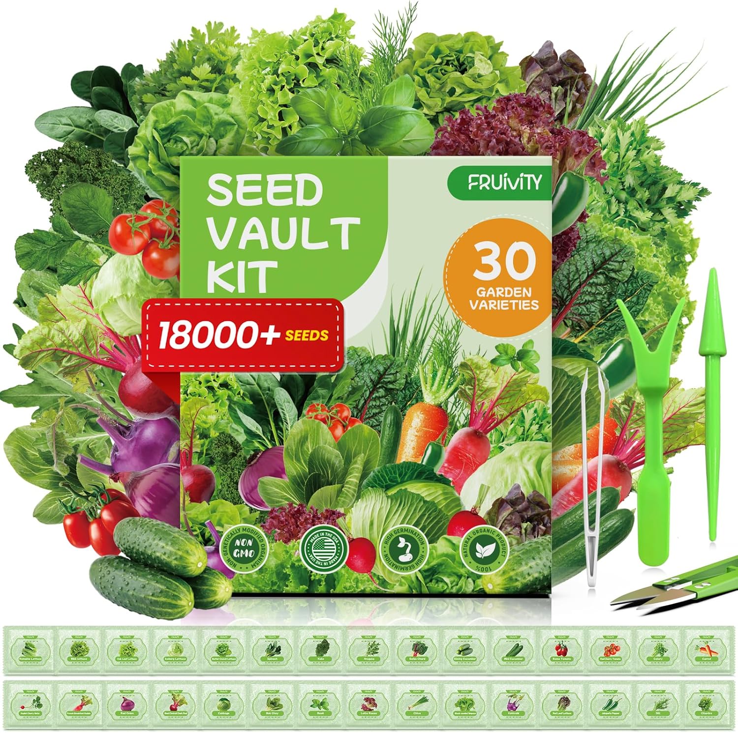 30 Heirloom Seeds Variety Pack – 18500+ Seeds for Planting Vegetables, Home Garden Seeds for Hydroponic, Indoor and Outdoor, Unique Gift for Mother, Women, Mom, Friend, Her