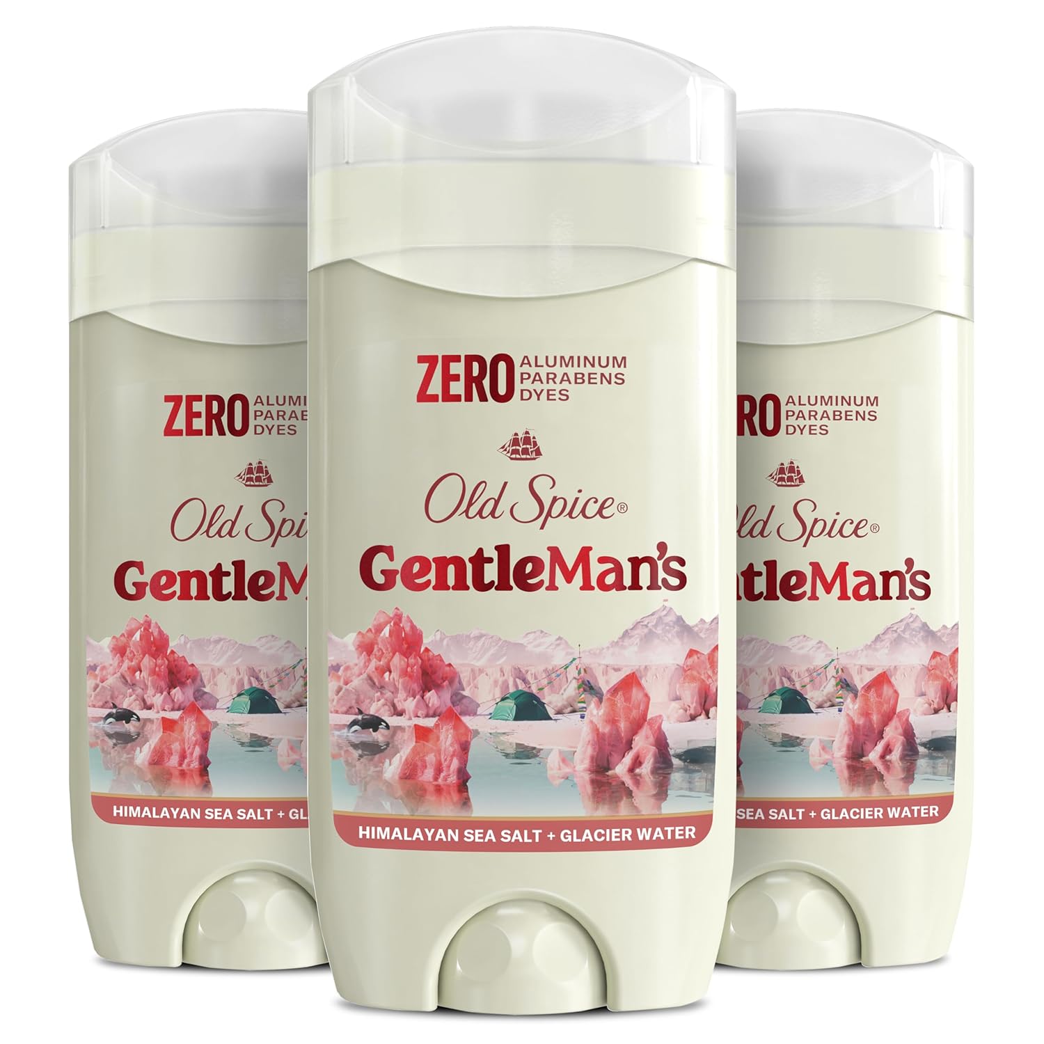 Old Spice GentleMan’s Aluminum Free Dry Feel Deodorant for Men, 24/7 Lasting Freshness, Gentle on Skin with Skin Conditioners, Himalayan Sea Salt + Glacier Water Scent, 3.0 oz (Pack of 3)