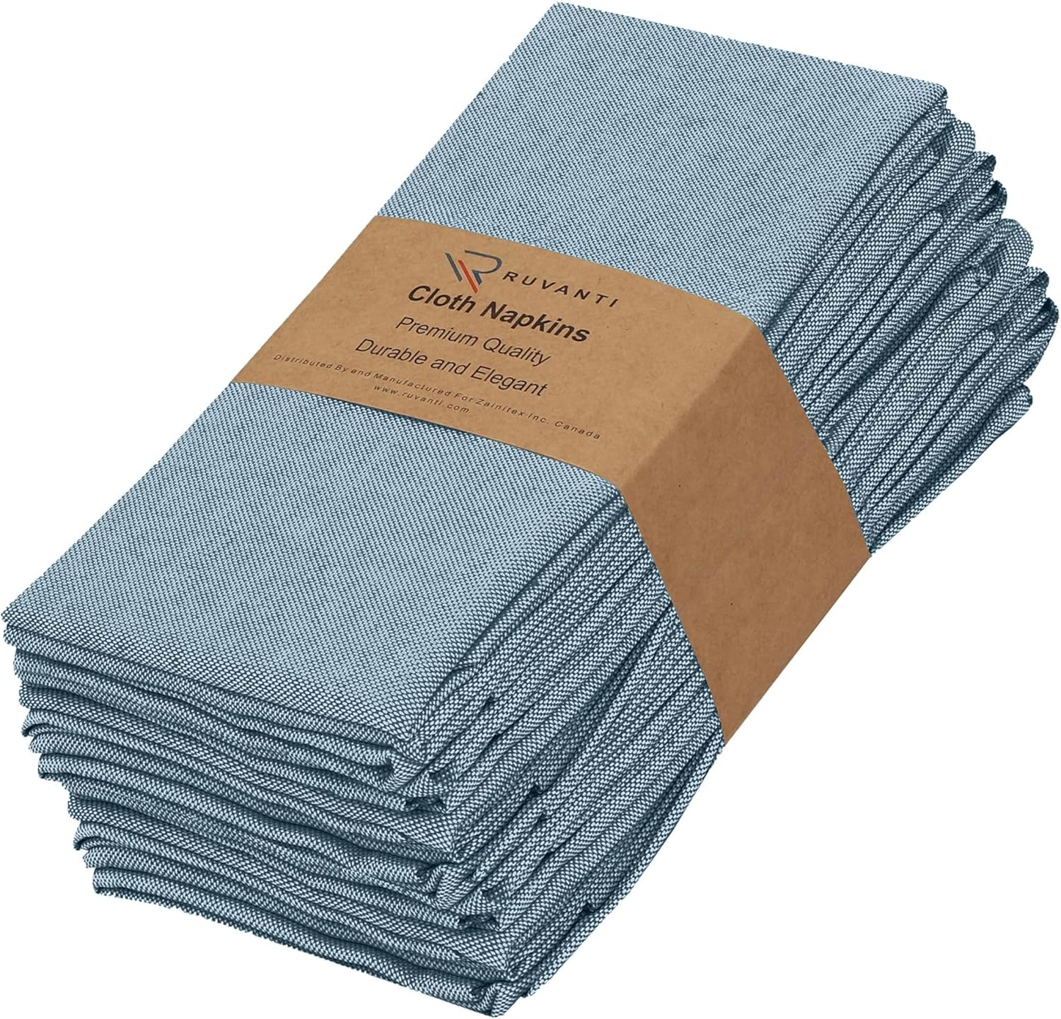 Ruvanti Cloth Napkins Set of 12, 18×18 Reusable Napkins Cloth Washable, Soft & Durable Table Napkin, Poly Cotton Fabric Dinner Napkins for Parties, Christmas, Thanksgiving, Weddings – Teal