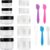 Accmor 10 Pieces Makeup Travel Containers with Lids 0.11/0.18/0.35/0.53/0.7 OZ Size Cosmetic Jars with 5 Pieces Mini Spatulas for Gift(random color)