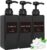 Shampoo and Conditioner Dispenser, Refillable Plastic Shampoo Pump Bottles with Waterproof Labels, Empty Body Wash Dispenser Set for Bathroom, Shower Soap Bottles (Black, Set of 3, 16.9oz)