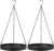 Plant Hanger Indoor Outdoor, Hanging Planter Baskets for Outdoor Indoor Plants, Hanging Plant Holder Tray for Plants, Metal Window Plant Hanger, Black Hanging Plant Shelf, 2 Pack