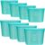 8-Pack Reusable Silicone Food Storage Bags, 100% Silicone Stand-Up Wide-Open Zip-Lock Reusable Storage Bags for Food, Freezer Microwave Oven Dishwasher Safe, Aqua, 4S 4XS