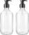 Teyssor Pump Bottle Dispenser Clear 2 Pack 500ml/16.9oz Empty Plastic Liquid Soap Dispensers, BPA-Free Refillable Container for Essential Oil Shampoo Lotion