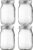 BEWAVE Glass Mason Jars, 16oz Clear Glass Jars with Lids for Sealing, Regular Mouth Canning Jars for Food Storage, Snacks, Candies, DIY Projects, 4 Pack