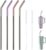 Replacement Straws for 40oz Tumblers,Metal Straws Reusable Compatible with Stanley 40oz Cup, 40 oz Tumbler Straw,4 Pack 12″ Extra Long,3″ Wide, Stainless Steel Straws with Silicone Tips and Brush