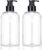 Empty Plastic Pump Bottles Dispenser 2 Pack Clear Refillable Pump Bottle for Shampoo, Liquid Soap, Massage Oil