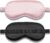Amrules Sleep Mask Set of 2, Adjustable Silk Eye Mask for Sleeping, Soft Sleeping Eye Shade Cover for Women, Good for Blocking Light, Reducing Puffiness, Enhancing Sleep Quality (Blush Pink & Black)