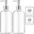 Clear Soap Dispenser with Rust Proof Pump, Waterproof Labels (2 Pack,16 Oz), Plastic Hand Soap Dish Soap Dispenser for Kitchen Bathroom