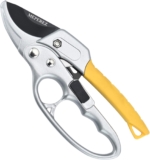 Premium Germany – Steel Pruning Shears, Work 3 Times Easier, Pruners Heady Duty, Sharp Garden Clippers Cuting Florist Flower, Hedge, Herb, Rose, Indoor Live Plants, Arthritis Weak Hand Snips