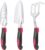 Garden Tools Set, 3 Pack Heavy Duty Gardening Tools Set Include Garden Shovel, Transplant Trowel and Hand Rake with Ergonomic Handle, Aluminum Alloy Lawn for Planting Tools, Red
