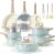 CAROTE 21-Piece Ceramic Pots and Pans Cookware Set, Non Stick Induction Cook Ware Kitchen Cooking Set Non-Toxic Health, PFAS Free