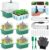 Seed Starter Tray with Grow Light, 60 Flexible Cells 5 PCS Seed Starter Kit, Reusable Seedling Starter Trays with Humidity Dome and High Lid, Germination Trays for Indoor Greenhouse Seed Starter