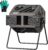 THEGROW’ING 43 Gallon Dual Chamber Compost Bin with Built-in Nuts, Outdoor Rotating Composter Tumbler for Garden Backyard, Brown