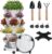Vertical Strawberry Planter-5 Tier Stackable Herb Tower Planters Stacking Garden Planters Pot Outdoor with Tools Removable Wheels for Growing Flowers, Vegetables and Succulents
