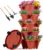 GameXcel Vertical Planter Tower – 5 Tier Stackable Garden Planters with Wheels and Tools Plant Pots for Strawberry Herb Flower and Vegetable Indoor Outdoor Use Red