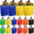 12 Pieces Reusable Grocery Bags, XL Heavy Duty Plastic Shopping Bag Bulk, Hold up to 80 Lbs, Waterproof Multicolor Tote with Handles for Fruit, Vegetable, Cans, Bottles