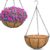ZeeDix 2 Pack 14 Inch Hanging Baskets for Plants Outdoor, Metal Wire Round Planters with Coco Liner, Hanging Flower Baskets for Home Garden Porch Balcony Railings Decor