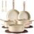 CAROTE 14Pcs Pots and Pans Set Non stick, Ceramic Cookware Set, Non-toxic Kitchen Cooking Set, PFAS and PFOA Free