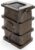 FCMP Outdoor Slim Line Design 45-Gallon Wood Grain Outdoor Home Rain Water Catcher Barrel Flat Back Container with Spigots and Mesh Screen, Brown