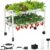 Hydroponics Growing System Kit with Wheels, 54 Plant Sites Gardening Aquaponics Tower, 2-Tier Food-Grade PVC-U Pipes Water Pump Timer for Leafy Vegetables, Indoor, Outdoor (33″x35″x14″ in 54 Holes)