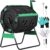 F2C 53 Gallon Dual Chamber Compost Tumbler, Octagonal Outdoor Compost Bin with Thermometer, Soil Tester & Gloves, Heavy Duty Rotating Composter for Backyard, Garden and Yard Waste