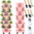 Umigy 2 Set of 7 Tier Vertical Planter Stackable Tower Planters Strawberry Herb Flower and Vegetable Pots Indoor Outdoor Gardening Pots with Removable Wheels and Tools(Pink)