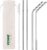 VEHHE Metal Straws Stainless Steel Straws Drinking Straws Reusable – 10.5″ Ultra Long 4 + 1 – W/Cleaning Brush for 20/30 Oz for Yeti RTIC SIC Ozark Trail Tumblers (2 Straight|2 Bent|1 Brush)