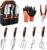 Garden Tools Set, 8 Piece Gardening Tools Set with Non Slip Ergonomic Handle, Heavy Duty Garden Tool Set with Storage Bag, Gardening Kit for Women, Garden Hand Tools Gift for Women and Men, Orange