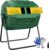 F2C Compost Bin Outdoor Dual Chamber Tumbling Composter 43 Gallon BPA Free Large Tumbler Composters Tumbling or Rotating w/Sliding Doors & Solid Steel Frame Garden Yard Black