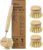 Bamboo Dish Brush with Long Handle – Natural Dish Scrubber Brush Set Includes 4 Replacement Brush Heads, Sisal Bristle Bamboo Brush for Dishes, Pans, Pot, Fruit and Veggie