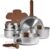 CAROTE 13pcs Tri-Ply Stainless Steel Cookware Set with Detachable Handle, Pots and Pans Set, Induction Kitchen Cooking Sets, RV/Camping Cookware, Oven Safe, Woodgrain Style