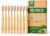 EVANIA Pure Wooden Bamboo Toothbrushes – 10 Pack – BPA-Free Soft Bristles, Natural Wooden Handle, Eco-Friendly, Biodegradable, Vegan & Non-Toxic – Sustainable Oral Care for Adults & Kids