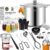 Canning Supplies Starter Kit – Water Bath Canning Pot with Rack,Stainless Steel Canner Kit Set Tools: 2pcs Funnels,3 in 1 Lid Lifter,Ladle,Tongs,Silicon Gloves & Accessories Equipment for Beginner
