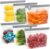 IDEATECH Reusable Bags Dishwasher Safe, BPA Free Reusable Gallon Freezer Bags, Stand Up Leakproof Food Storage Bags for Marinate Meats, Salad Fruit, Vegetables, Home Organization -Gray 6 Gallon