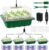 Seed Starter Tray Medium Size 4 Packs, Seed Starter Kit with Upgraded 24 Full Spectrum LEDs, Adjustable Brightness and Timer, with Drainage Holes, Tools and Labels for Indoor Plant Growing