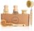 Bamboo Dish Brush Set – 5 Packs Natural Wooden Kitchen Brush, 4 Dish Scrubbers with One Replacement Head, Cleaning for Pots, Bottles and Vegetables