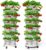7 Tiered Strawberry Planters 2 Pack, Vertical Stackable Planter, Herb Stacking Tower Garden, Flower and Vegetable Planters with Support Pole Indoor & Outdoor with Removable Wheels – White