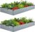 Foxlang 8x4x1ft(2 PCS) Galvanized Raised Garden Bed,Outdoor Planter Box Metal Patio Kit Planting Bed for Vegetables Flowers Herb,Gray