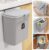 Tiyafuro 2.4 Gallon Kitchen Compost Bin for Counter Top or Under Sink, Hanging Small Trash Can with Lid for Cupboard/Bathroom/Bedroom/Office/Camping, Mountable Indoor Compost Bucket, Gray