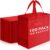 Reginary 100 PCS Reusable Totes Bags – Non Woven Grocery Handle Bags for Shop Events & Retail Store(Red)