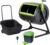 MAZE Two Stage 65 gal Compost Tumbler with Large Double Doors and Open Frame and Comes with Maze Compost Cart, 1.85 Gal Kitchen Caddie Compost Bin, 3 Rolls of Corn Bags and a Retractable Plant Caddie