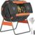 Outsunny Compost Bin Outdoor, 53 Gal Dual Chamber Compost Tumbler with 8 Adjustable Vents, BPA Free Rotating Tumbling Composter with 2 Sliding Doors and Metal Frame for Kitchen, Garden, Yard, Orange
