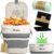 AIRNEX Collapsible Compost Bin Kitchen Counter Caddy – 1 Gallon Countertop Compost Bin with Lid Made of Wheat Straw – Odorless Kitchen Compost Bin Countertop with 20 Compost Bags and 2 Carbon Filters