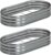 Foxlang 8x4x1ft(2 Pack) Galvanized Oval Raised Garden Bed,Outdoor Planter Box Metal Patio Kit Planting Bed for Vegetables Flowers Herb,Silver