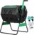 F2C 53-Gallon Dual Chamber Compost Tumbler, Outdoor Compost Bin with 360° Hand Crank & Adjustable Aeration, Includes Gloves & Tools, Sturdy Steel Frame, UV & Weather Resistant for Backyard Outdoor