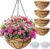 4 Pack 12 Inch Hanging Planters for Outdoor Plants Metal Watering Flower Baskets with Coco Liner for Outside Panting Plant Holder Pot for Home Garden Porch Balcony Railings Decor